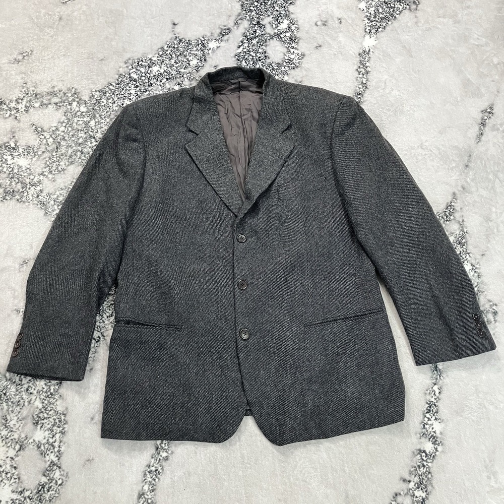 Cerruti 1881 Cashmere Wool Sport Coat Blazer Mens 42R Gray Italy Herringbone